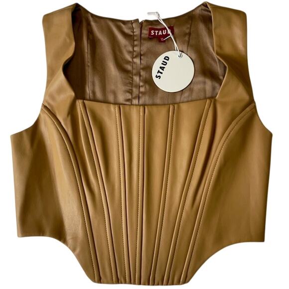 STAUD Tops - STAUD Camel Structured Crop Top